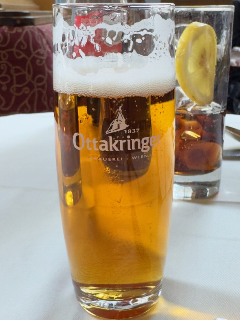 Glass of Ottakring lager