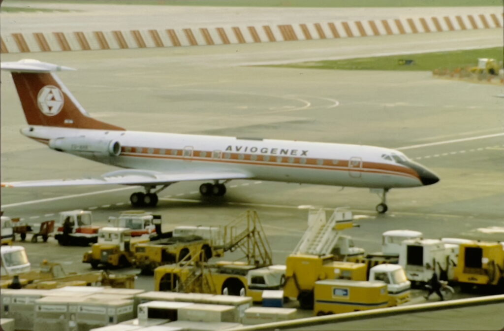 Copy from slide of an Aviogenex Tu-134