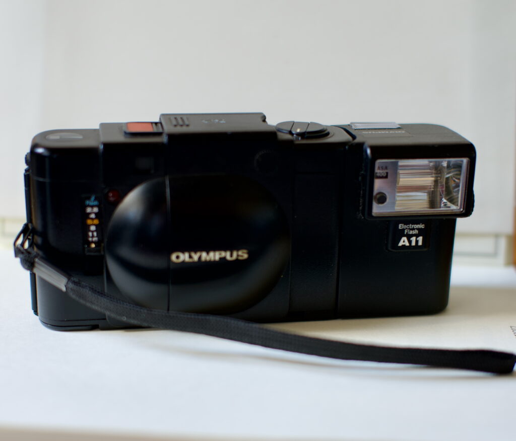 XA with the A11 flash attached.