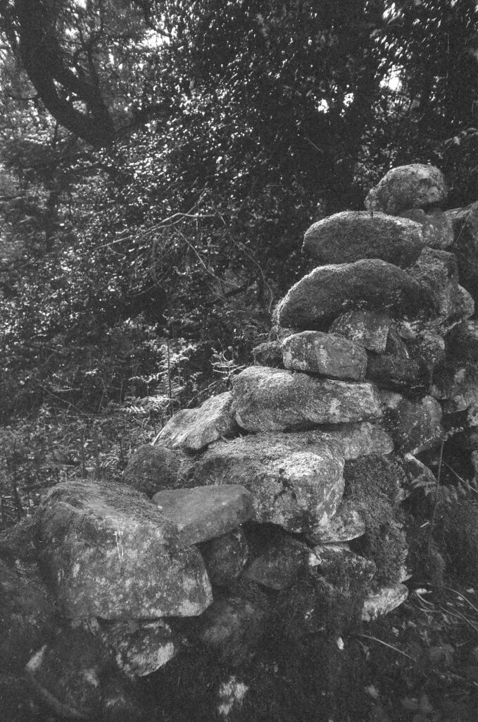 Dry stone wall.
