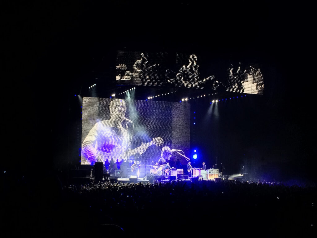 Concert image of big screen from a distance