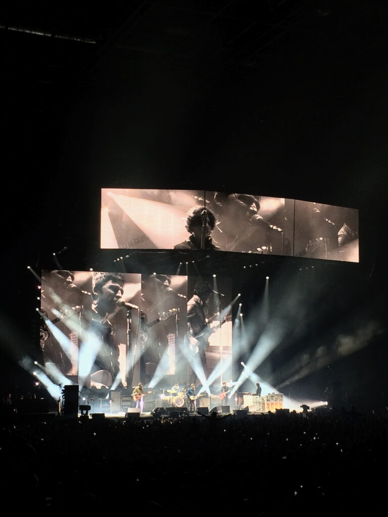 Concert image of big screen from a distance