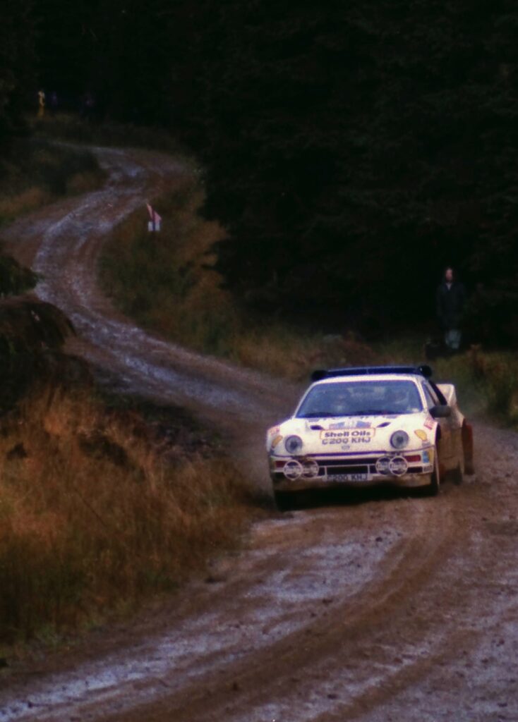 Ford RS200 rally car in Keilder Forest