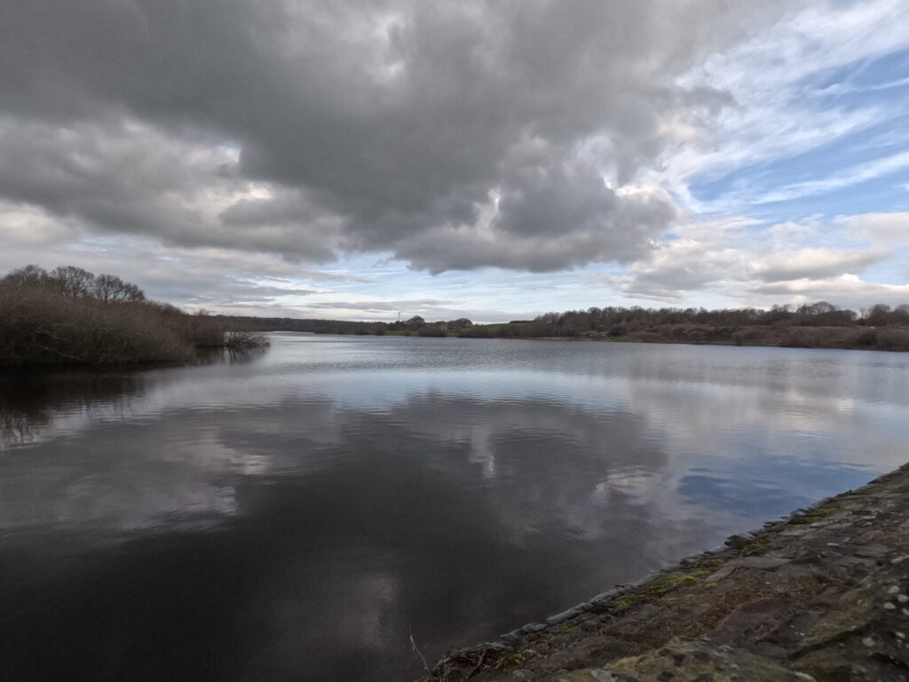 A view across a reservoir from the wall end.